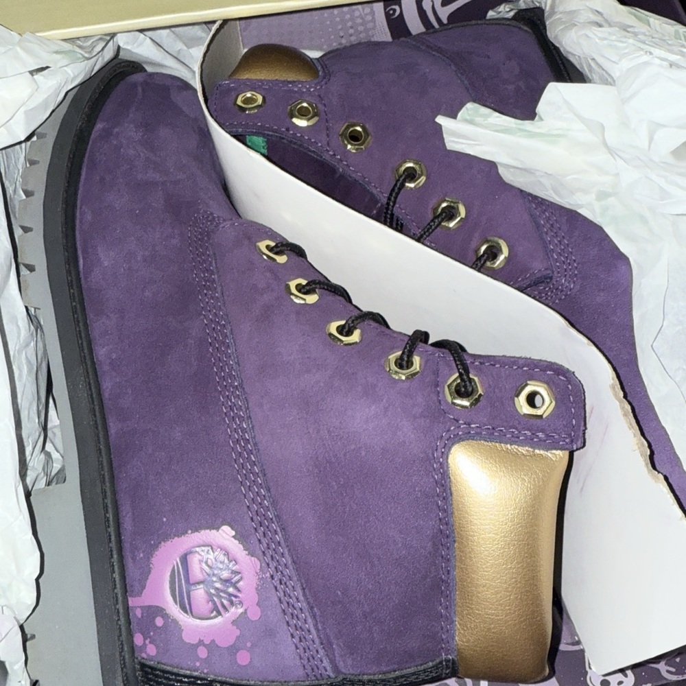 Timberland Purple and Gold Women's Combat Boots